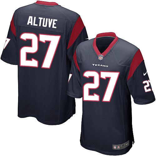 Nike Texans #27 Jose Altuve Navy Blue Team Color Youth Stitched NFL Elite Jersey